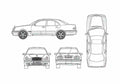 Blueprint Mercedes Benz E Class W210 E430 Avantgarde Sedan 1995 A4 Photo Print