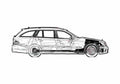 Blueprint Mercedes Benz E Class W211 E63 AMG Wagon 2007 A4 Photo Print