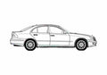 Blueprint Mercedes Benz E Class W211 Sedan 2007 A4 Photo Print