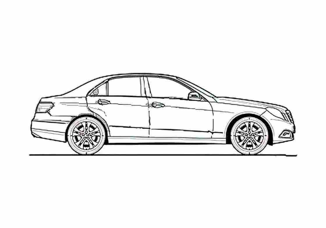 Blueprint Mercedes Benz E Class W212 E250 CDI SE Sedan 2009 A4 Photo Print