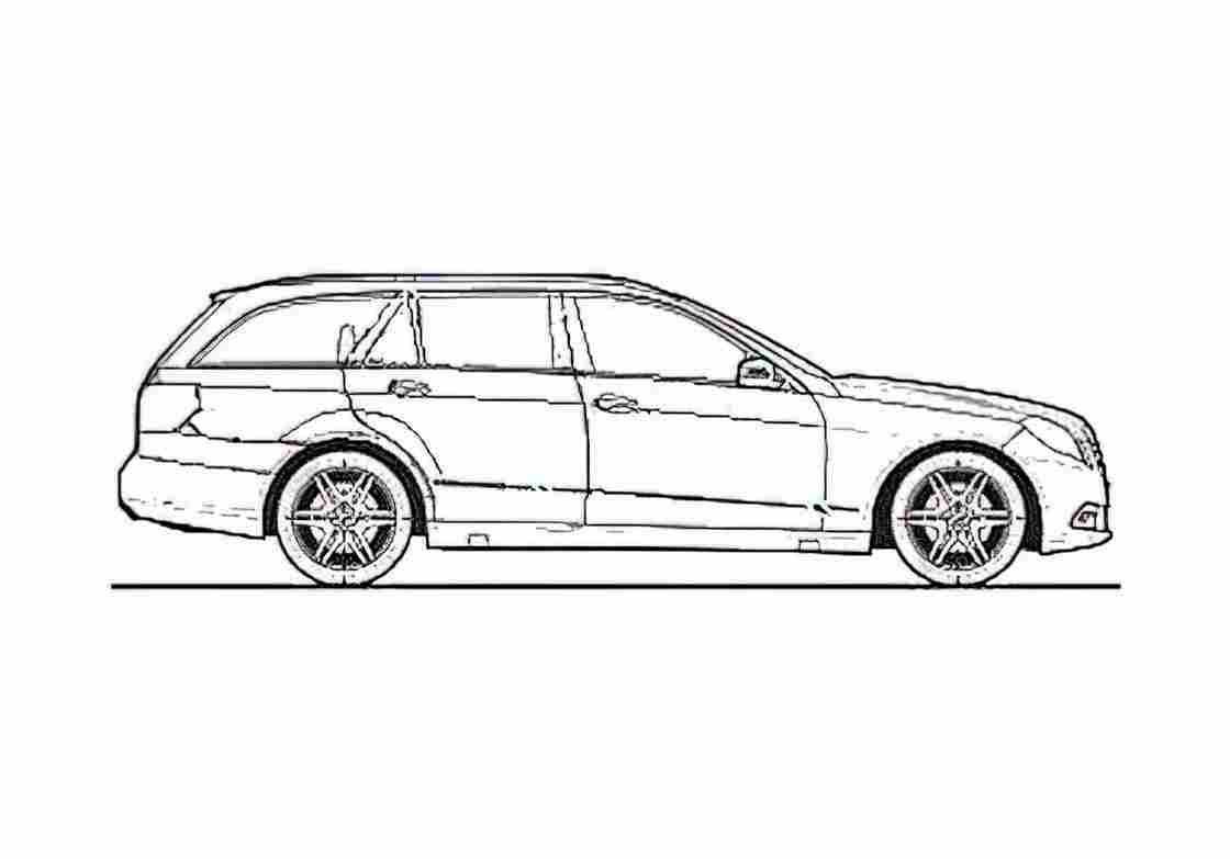 Blueprint Mercedes Benz E350 CDi Estate W212 Wagon 2010 A4 Photo Print