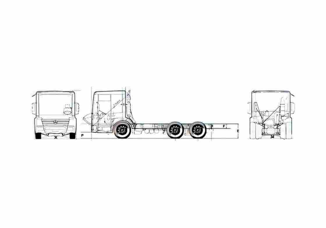 Blueprint Mercedes Benz Ecconic Truck 2008 A4 Photo Print