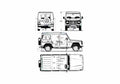 Blueprint Mercedes Benz G Class W463 LWB SUV 1999 A4 Photo Print