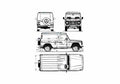 Blueprint Mercedes Benz G Class W463 LWB Van Van 1999 A4 Photo Print