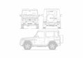 Blueprint Mercedes Benz G SUV 1979 A4 Photo Print