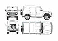 Blueprint Mercedes Benz G WAGEN LWB SUV 1986 A4 Photo Print