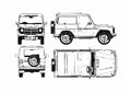 Blueprint Mercedes Benz G WAGEN SWB SUV 1986 A4 Photo Print