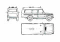 Blueprint Mercedes Benz G230 Fire SUV 1979 A4 Photo Print