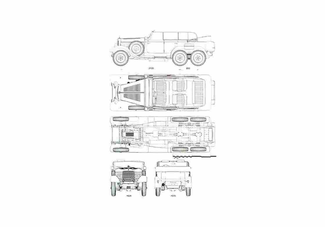 Blueprint Mercedes Benz G4 1934 39a A4 Photo Print
