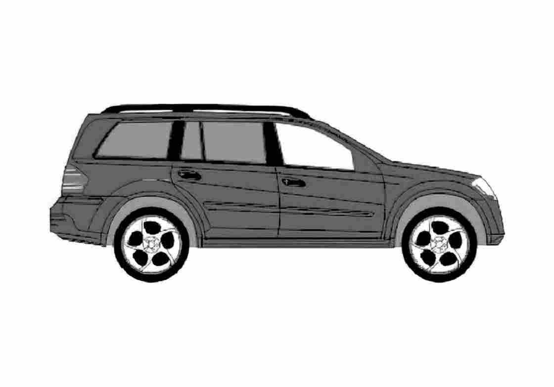 Blueprint Mercedes Benz GL Class X164 GL63 AMG SUV 2006 A4 Photo Print