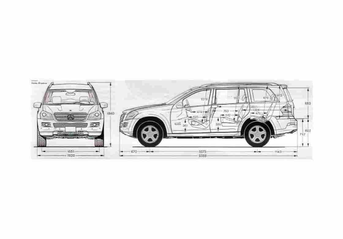Blueprint Mercedes Benz GL SUV A4 Photo Print