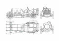 Blueprint Mercedes Benz GP Coupe 1908 A4 Photo Print