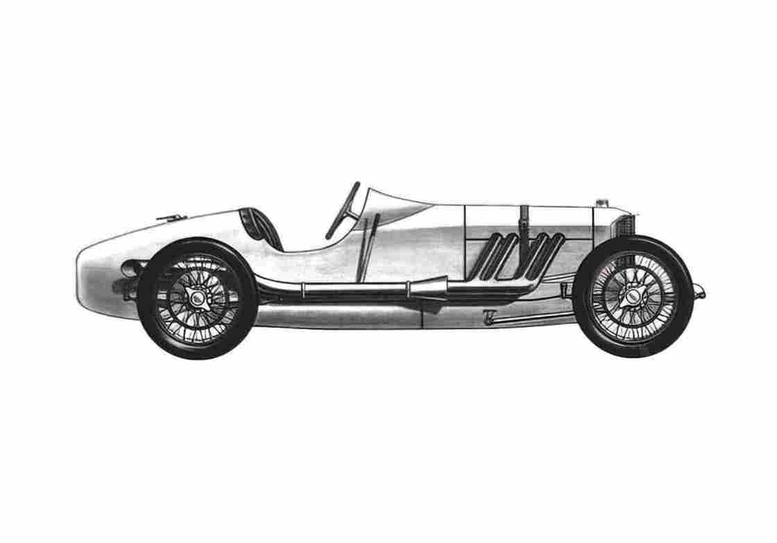 Blueprint Mercedes Benz Indy 500 OW 1923 A4 Photo Print