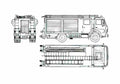 Blueprint Mercedes Benz L1017 36 Fire Truck 1978 A4 Photo Print
