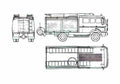 Blueprint Mercedes Benz L1017 36 Fire Truck 1982 A4 Photo Print