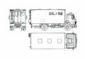 Blueprint Mercedes Benz L1017 Fire Truck 1982 A4 Photo Print