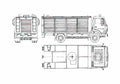 Blueprint Mercedes Benz L1017 Fire Truck 1985 A4 Photo Print