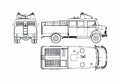 Blueprint Mercedes Benz L1113 Fire Truck 1972 A4 Photo Print