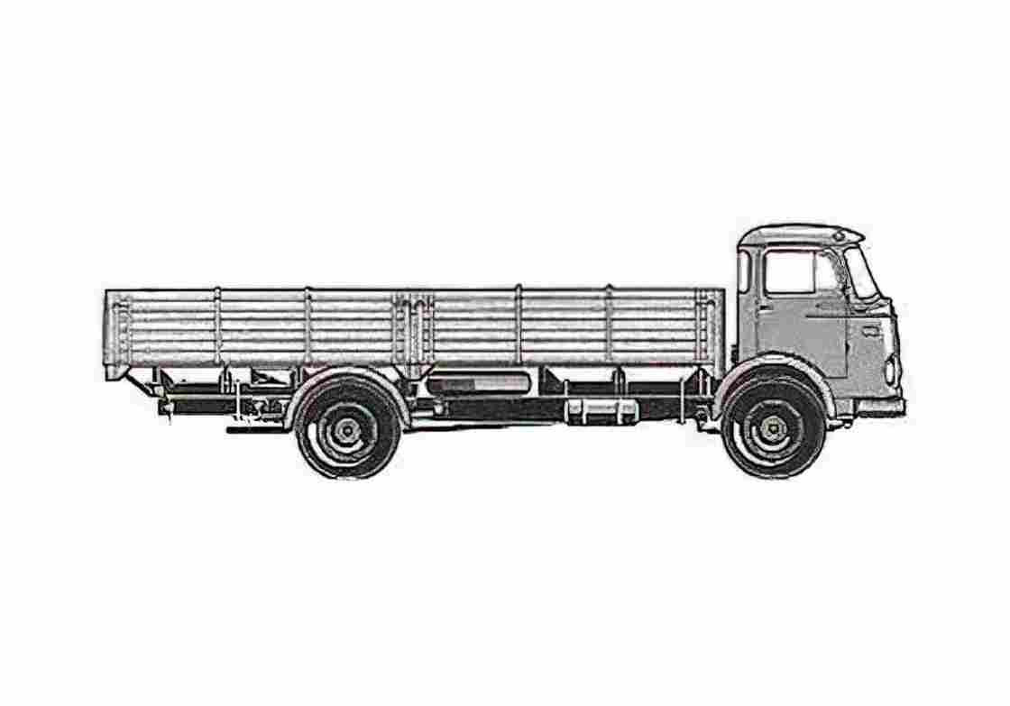 Blueprint Mercedes Benz L141B Truck 1964 A4 Photo Print