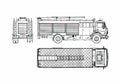 Blueprint Mercedes Benz L1724 Fire Truck 1979 A4 Photo Print