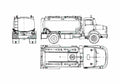 Blueprint Mercedes Benz L1924 Fire Truck 1977 A4 Photo Print