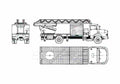 Blueprint Mercedes Benz L1924 Fire Truck 1980 A4 Photo Print