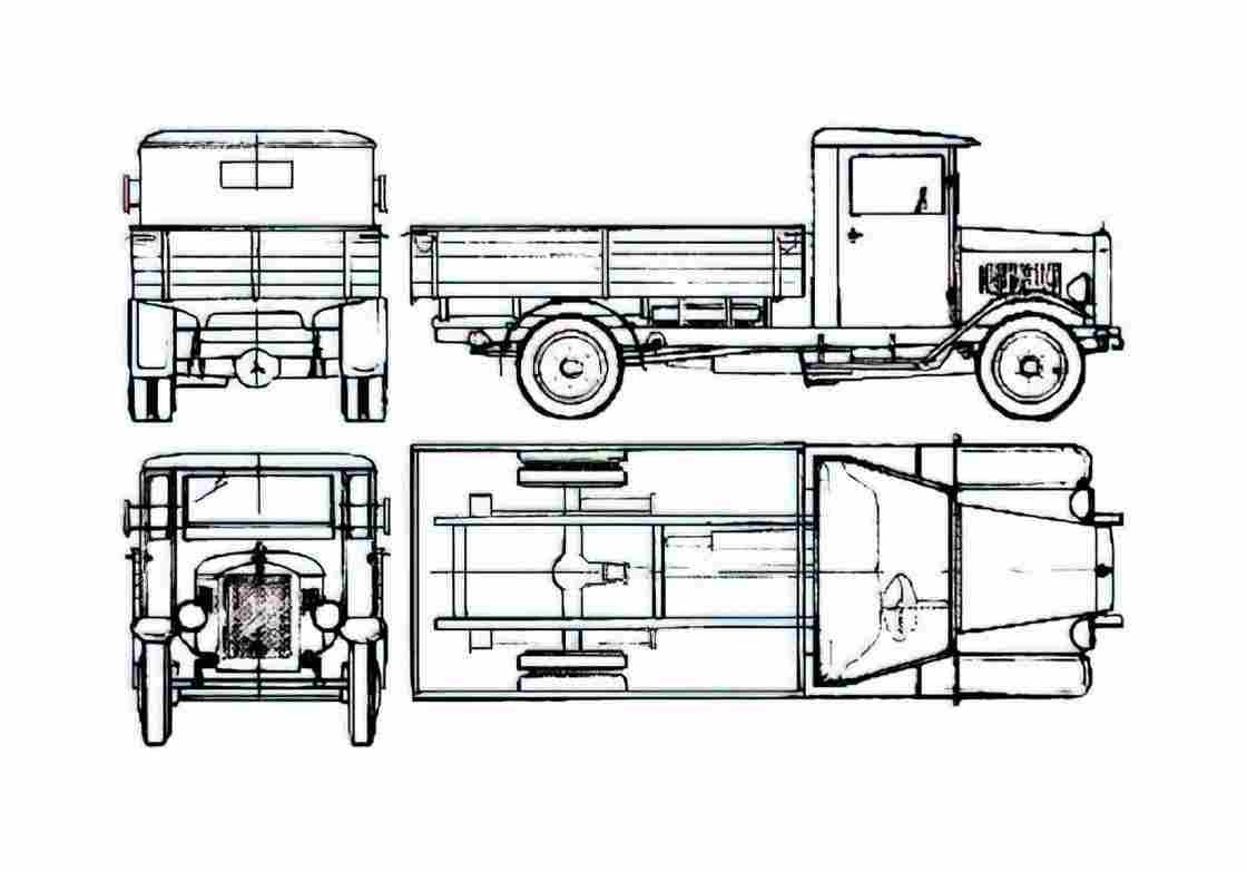Blueprint Mercedes Benz L2000 Bed Truck 1931 A4 Photo Print
