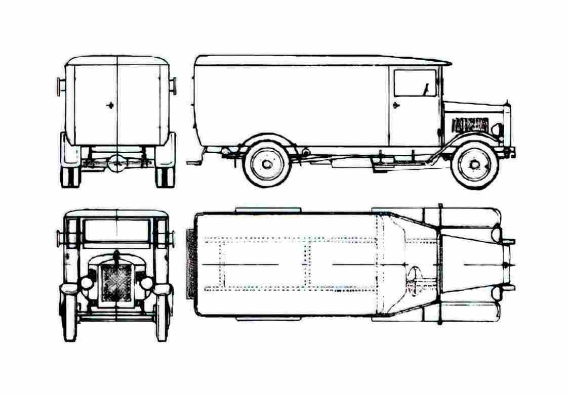 Blueprint Mercedes Benz L2000 Van 1931 A4 Photo Print