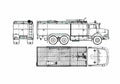 Blueprint Mercedes Benz L2624 6x6 Fire Truck 1973 A4 Photo Print