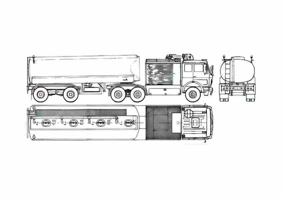 Blueprint Mercedes Benz L2632 Fire Truck 1977 A4 Photo Print