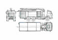 Blueprint Mercedes Benz L2636 38 Fire Truck 1987 A4 Photo Print