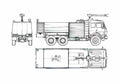 Blueprint Mercedes Benz L2636A Fire Truck 1986 A4 Photo Print