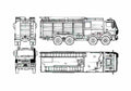 Blueprint Mercedes Benz L2836A 8x6 Fire Truck 1984 A4 Photo Print