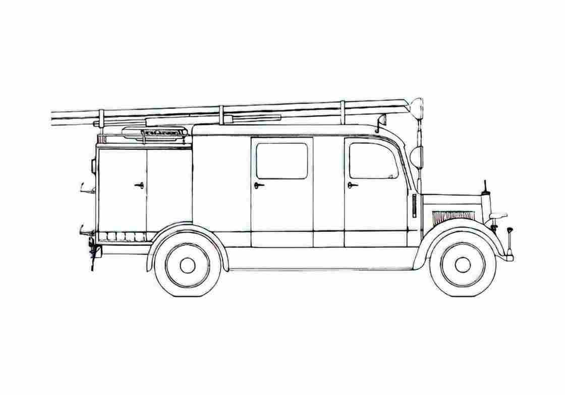 Blueprint Mercedes Benz L3000S Truck 1938 A4 Photo Print