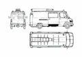 Blueprint Mercedes Benz L308 Fire Van 1980 A4 Photo Print