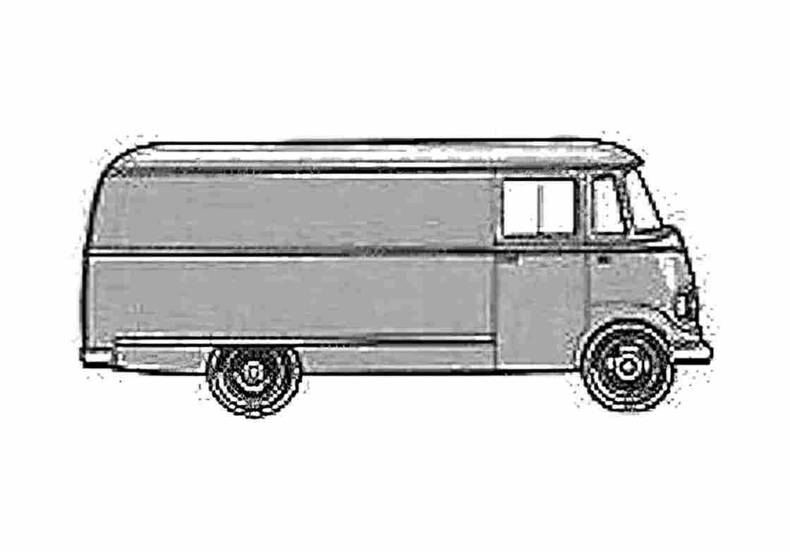 Blueprint Mercedes Benz L406 Van 1964 A4 Photo Print