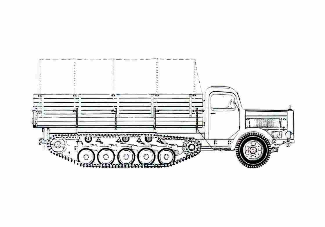 Blueprint Mercedes Benz L4500R Truck 1944 A4 Photo Print