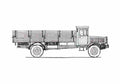 Blueprint Mercedes Benz L4500S Truck 1941 A4 Photo Print
