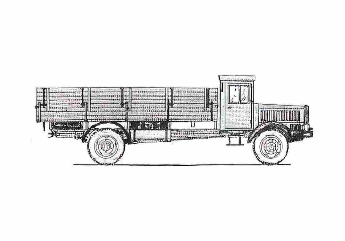 Blueprint Mercedes Benz L4500S Truck 1941 A4 Photo Print