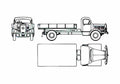 Blueprint Mercedes Benz L5000 Truck 1951 A4 Photo Print