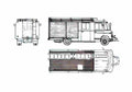 Blueprint Mercedes Benz L608 Fire Truck 1976 A4 Photo Print