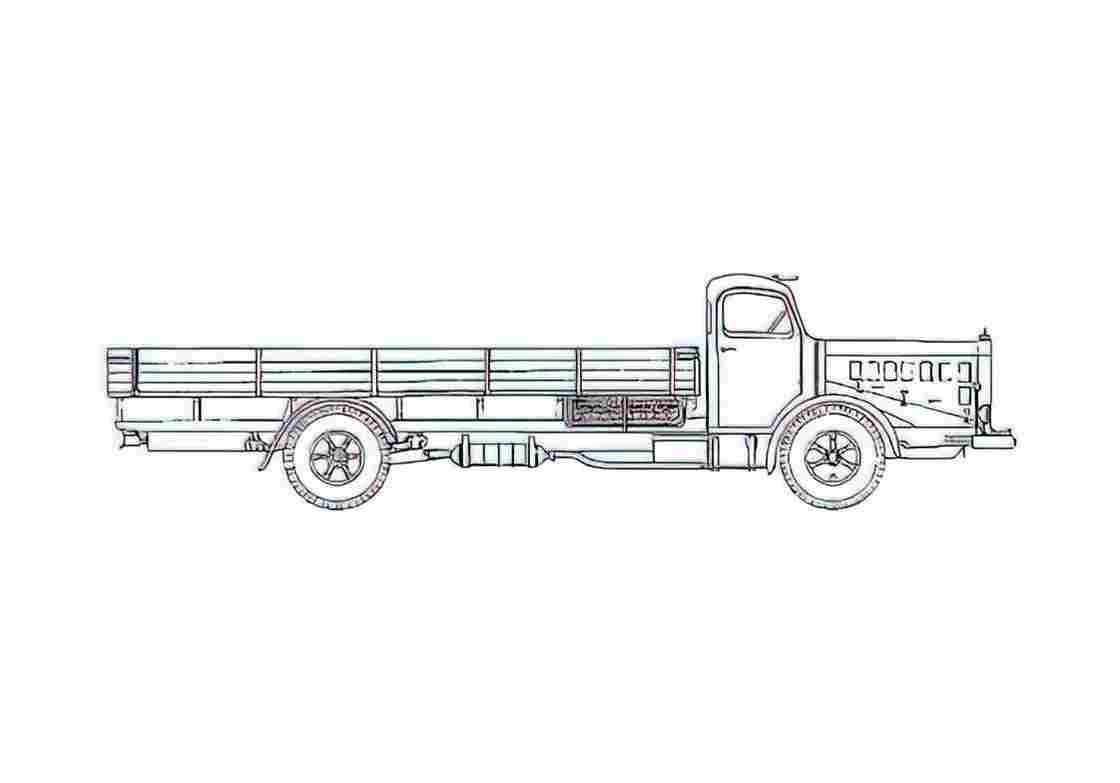 Blueprint Mercedes Benz L6500 Truck A4 Photo Print