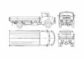 Blueprint Mercedes Benz LA710 LWB Truck 1960 A4 Photo Print