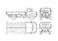 Blueprint Mercedes Benz LA710 Truck 1960 A4 Photo Print