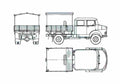 Blueprint Mercedes Benz LA911 Truck 1960 A4 Photo Print