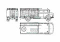 Blueprint Mercedes Benz LAF1113 42 Fire Truck 1974 A4 Photo Print
