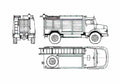 Blueprint Mercedes Benz LAK1924 Fire Truck 1973 A4 Photo Print