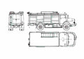 Blueprint Mercedes Benz LAK1924 Fire Truck 1974 A4 Photo Print