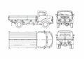 Blueprint Mercedes Benz LAK710 Truck 1975 A4 Photo Print