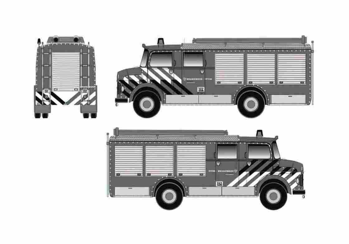 Blueprint Mercedes Benz LF1113B 36 Fire Truck 1974 A4 Photo Print